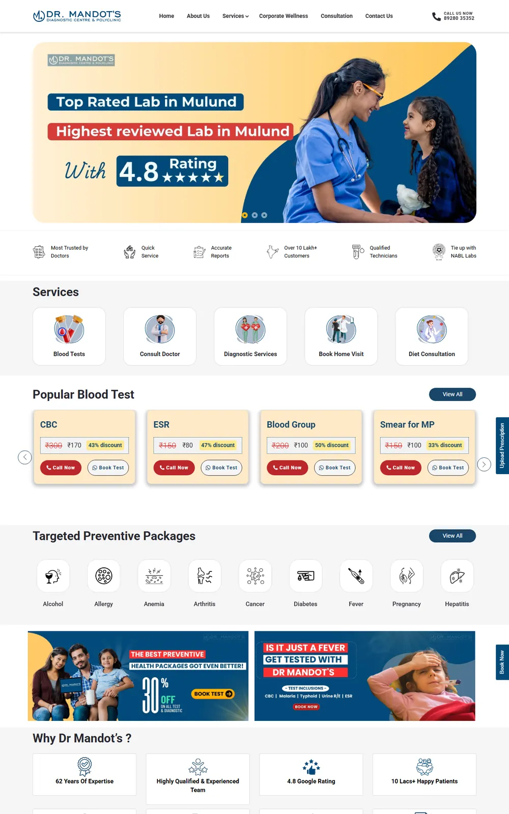 Dr. Mandot’s Lab desktop website by ZEDIX