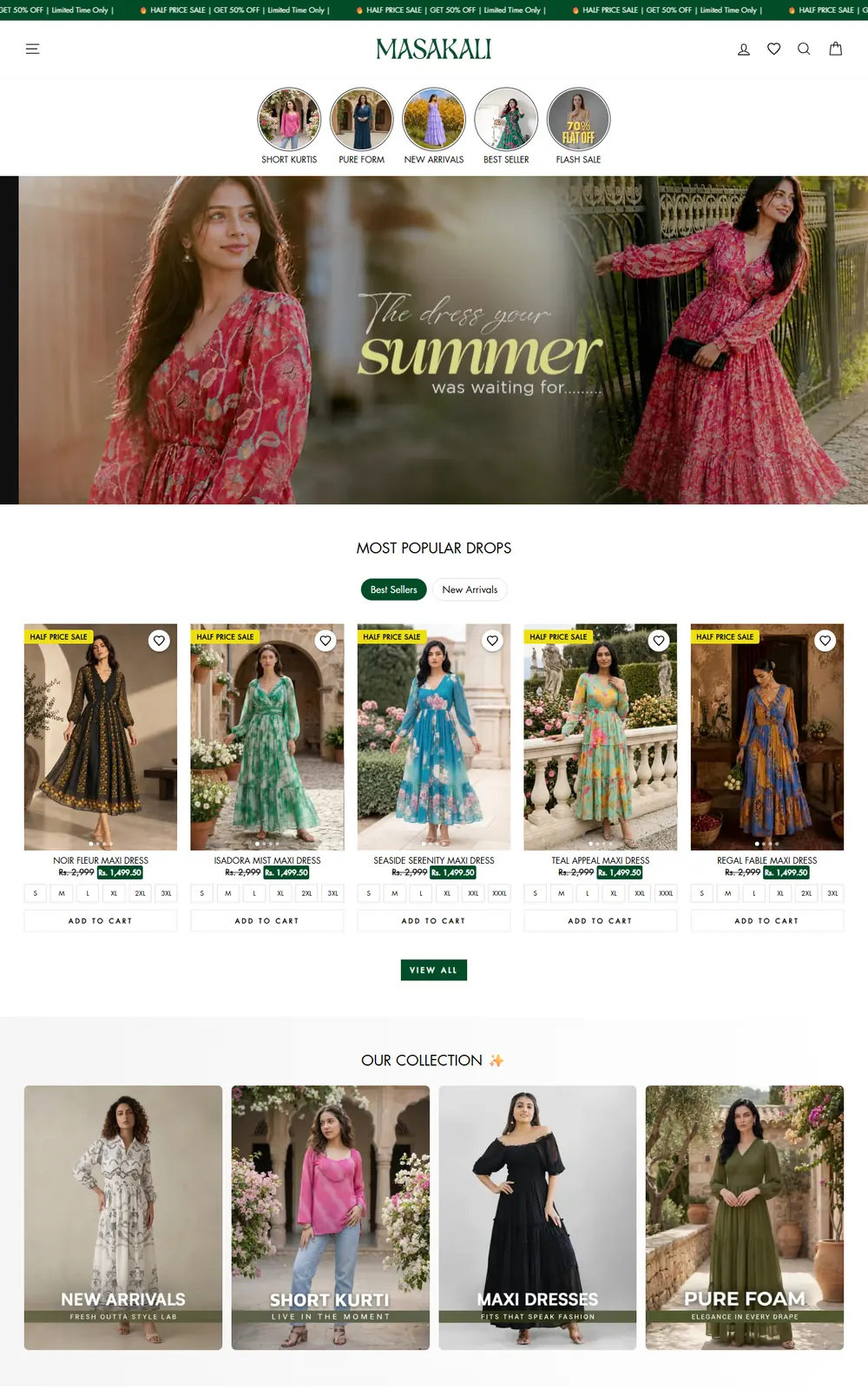 Masakali desktop website by ZEDIX